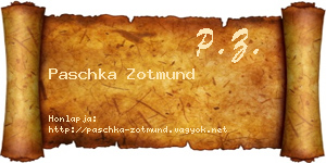Paschka Zotmund névjegykártya